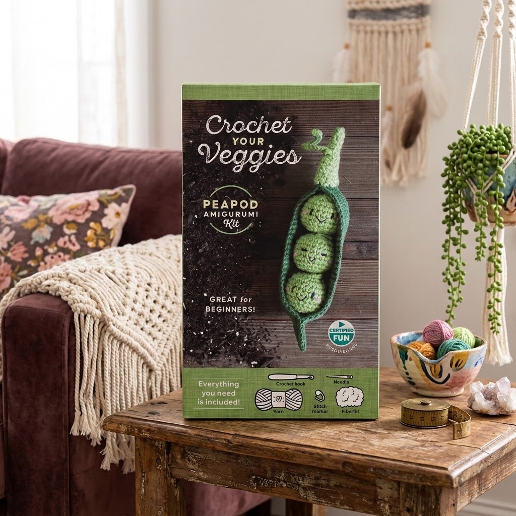 Crochet Your Veggies Amigurumi Kit Peapod