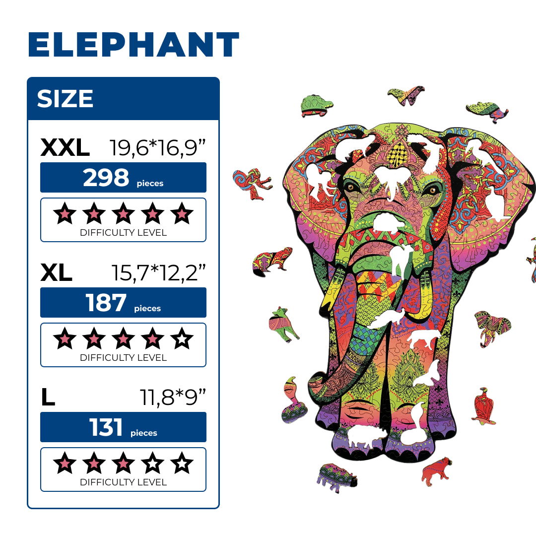 Wooden Jigsaw Puzzle Elephant (B2B)