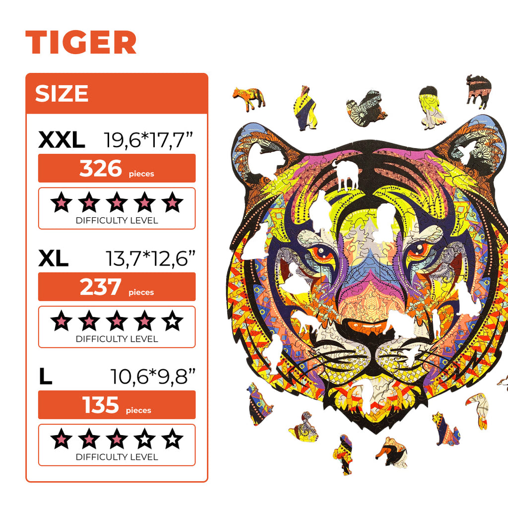 Wooden Jigsaw Puzzle Tiger (B2B)