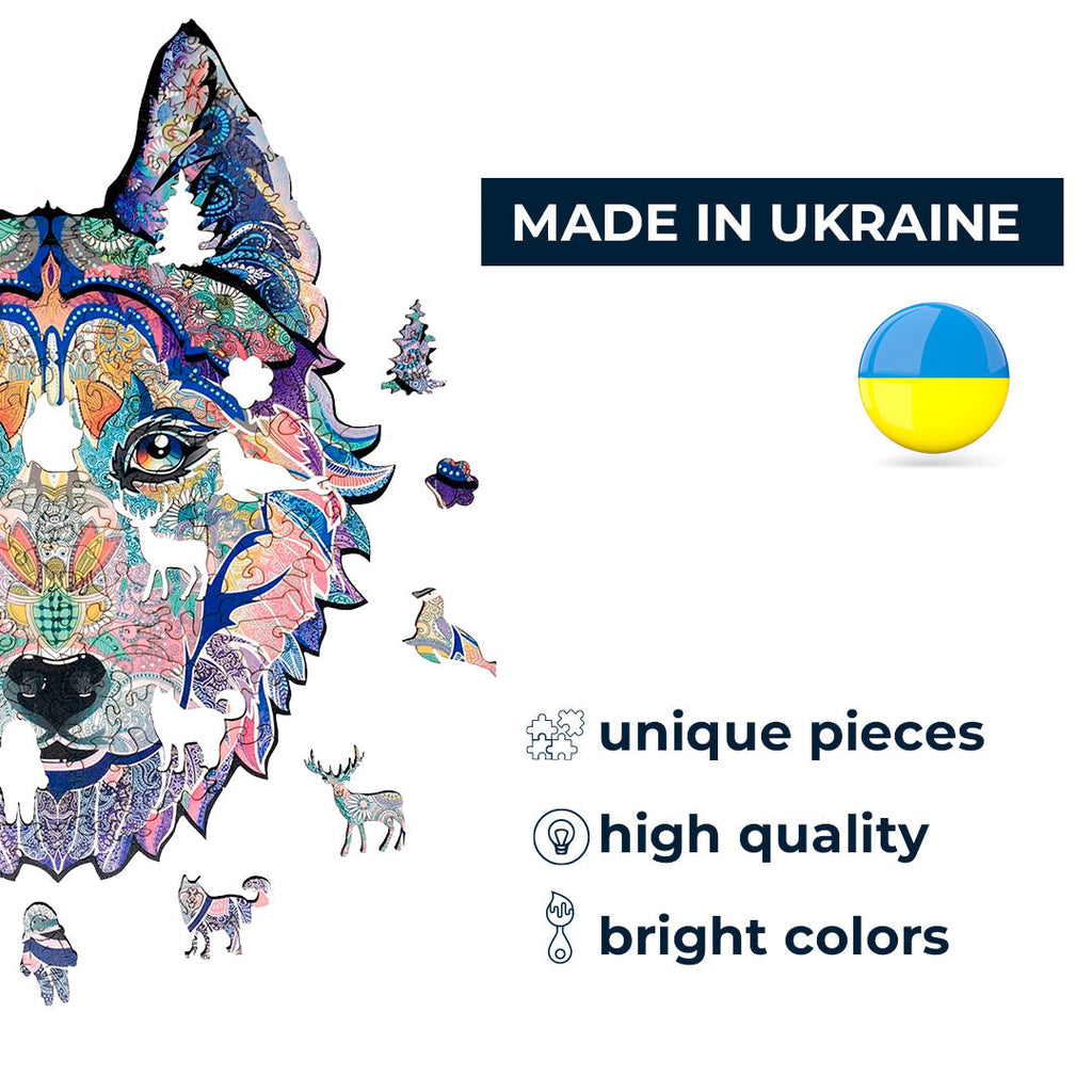 Wooden Jigsaw Puzzle Husky (B2B)