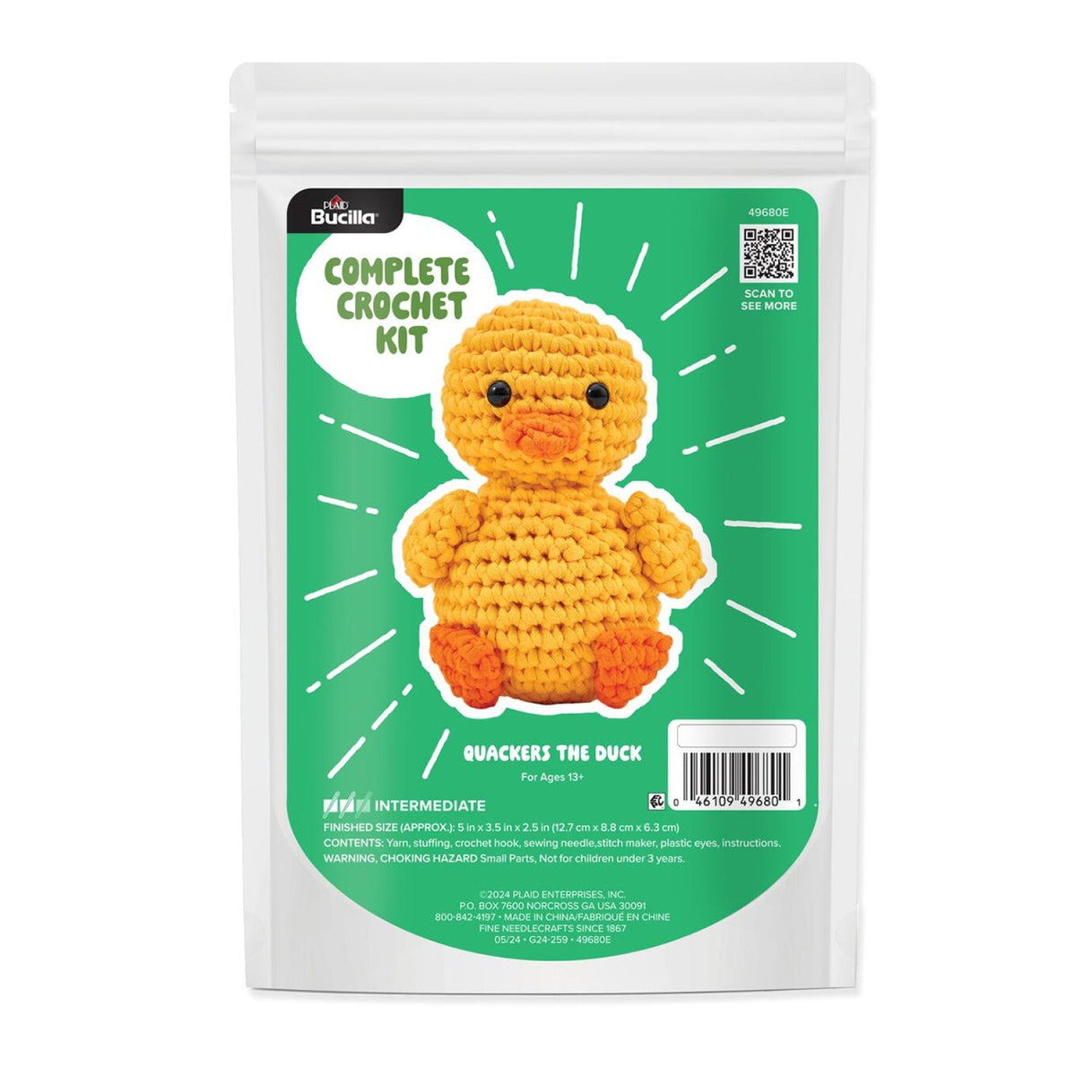 Bucilla Amigurumi Kit 5in Quakers Duck