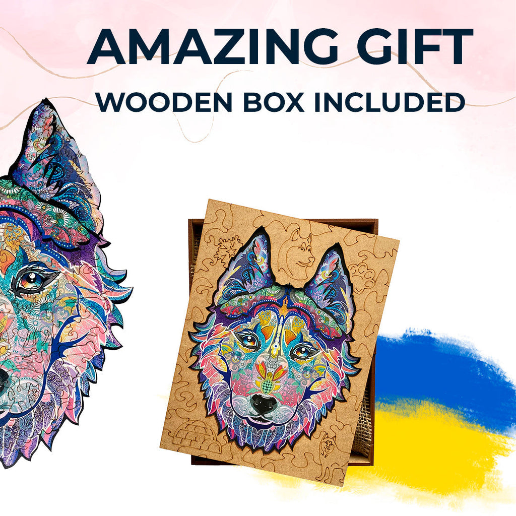 Wooden Jigsaw Puzzle Husky (B2B)