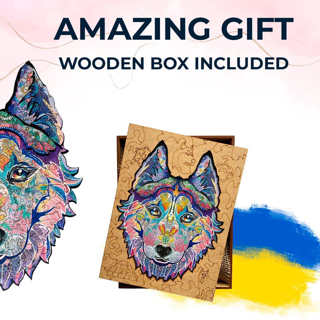 Wooden Jigsaw Puzzle Husky (B2B)
