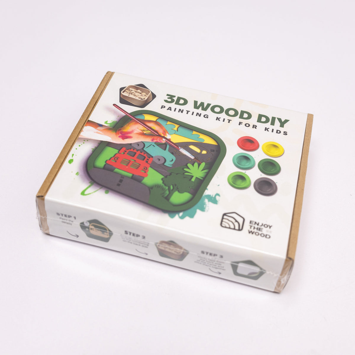 Wooden 3D DIY Painting Kit Cars (B2B)