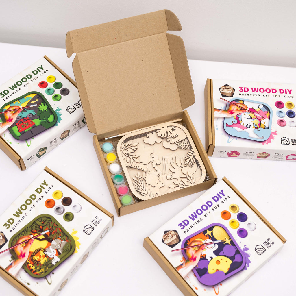 Wooden 3D DIY Painting Kit Safari (B2B)