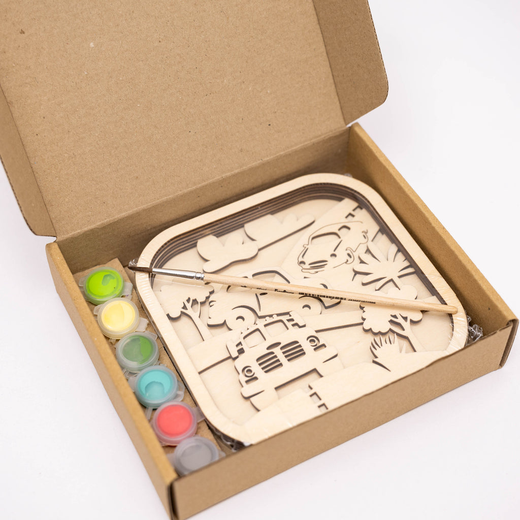 Wooden 3D DIY Painting Kit Cars (B2B)