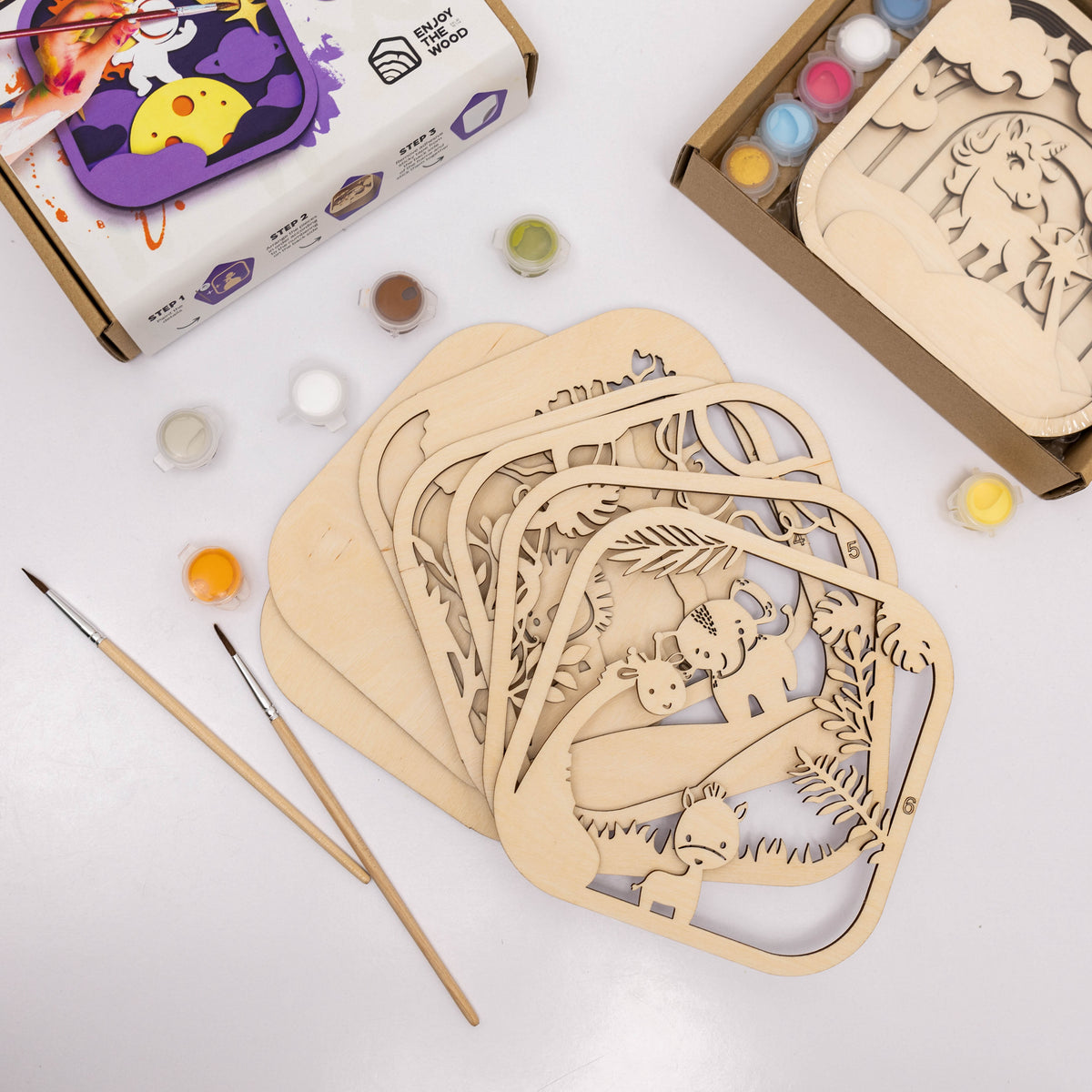 Wooden 3D DIY Painting Kit Safari (B2B)