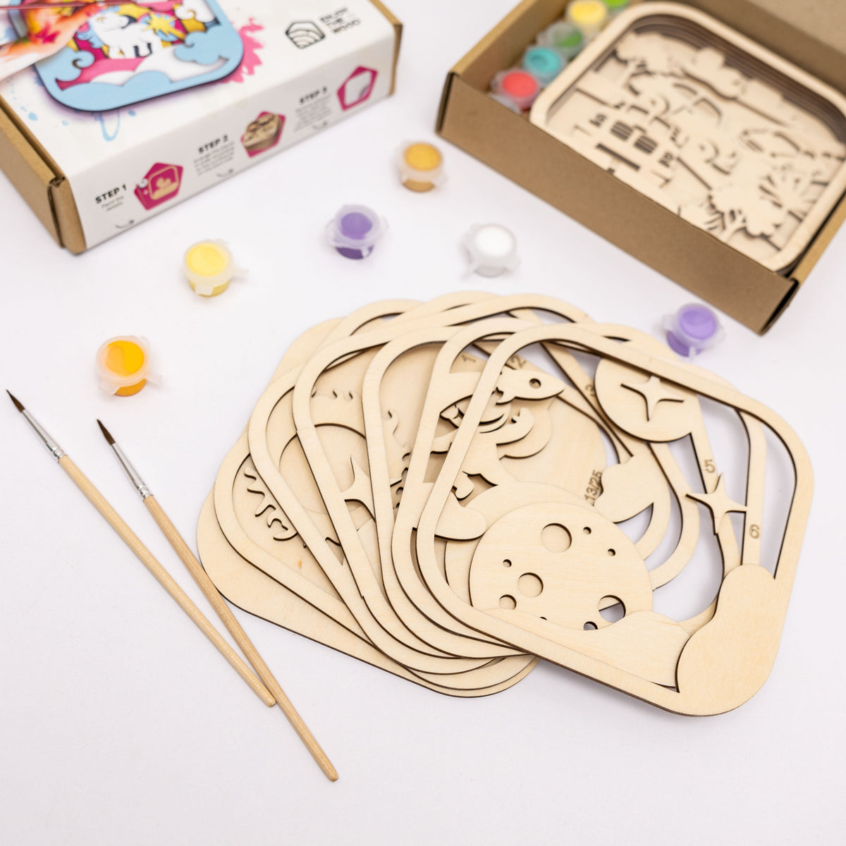 Wooden 3D DIY Painting Kit Space (B2B)