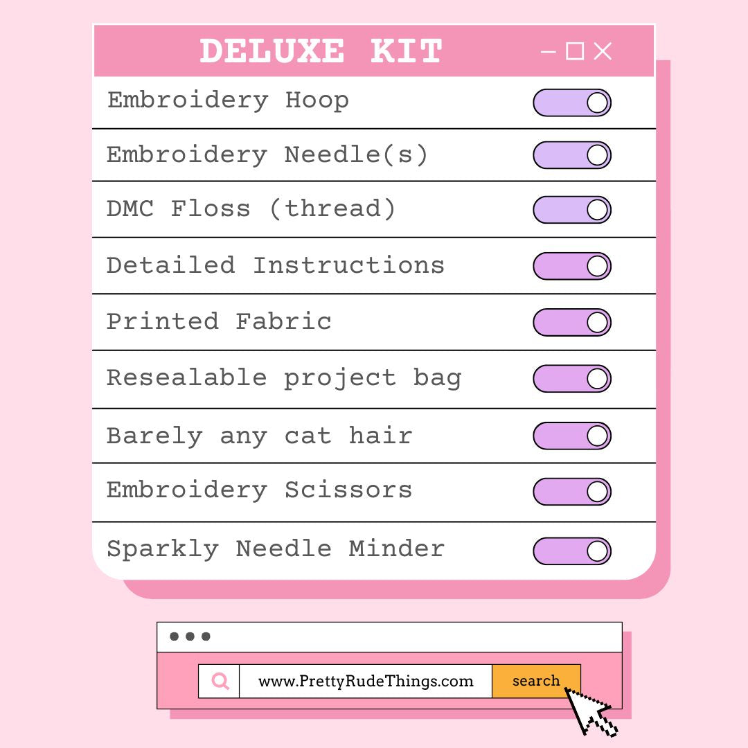 6" Embroidery Kit - Home Is Where You Poop Comfortably - Beginner Friendly