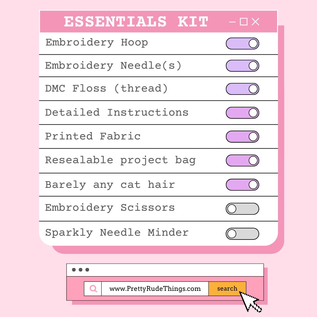 6" Embroidery Kit - Home Is Where You Poop Comfortably - Beginner Friendly