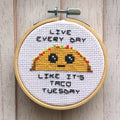 Taco Tuesday Counted Cross Stitch DIY KIT