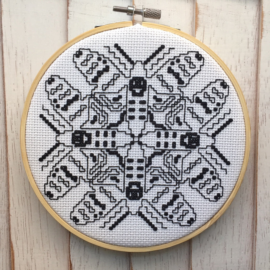 Blackwork Moth Counted Cross Stitch DIY KIT