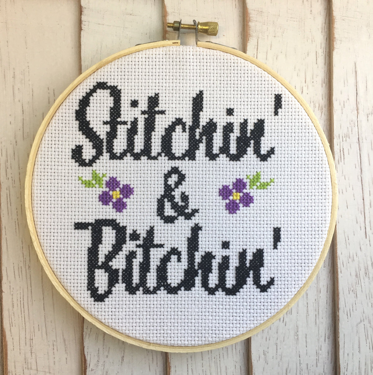 Stitchin' & Bitchin' Counted Cross Stitch DIY KIT Intermediate