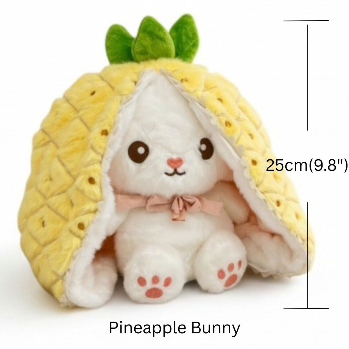Reversible Strawberry Bunny Plush Toy Soft Polyester Kids Easter Basket Stuffer Gift Birthday Surprise for Girls and Boys