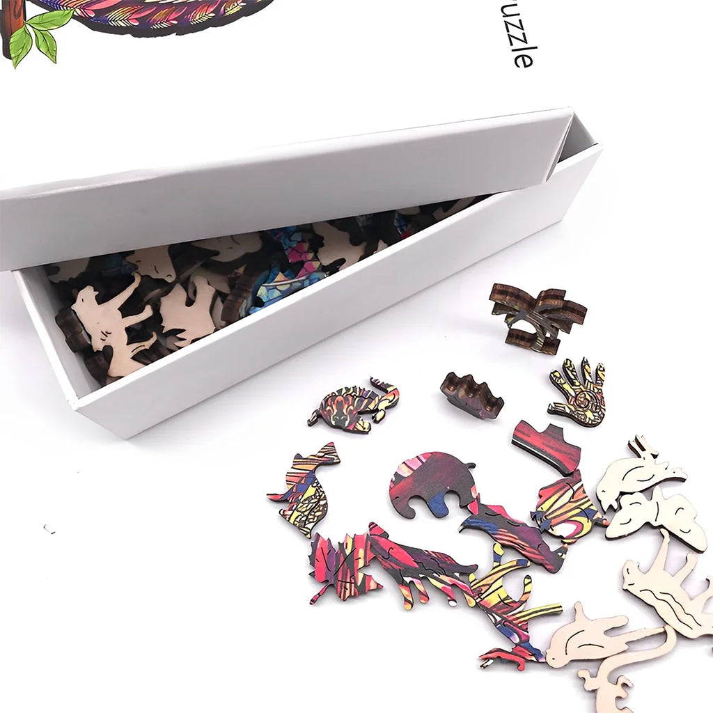 Unique Cat Pattern Wooden Puzzle, Irregular Animal Shapes, Leisure Toy, Gift for Halloween, Christmas, Birthday