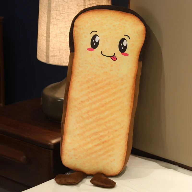 Cute Toast Bread Plush Pillow – Kawaii Soft Food Stuffed Cushion
