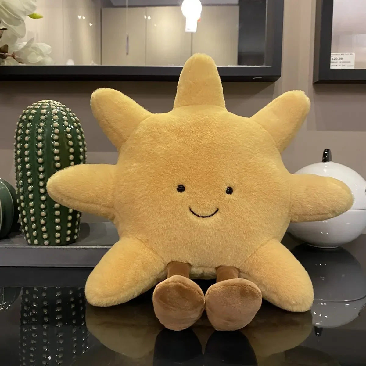 Smile Face Moon and Sun Plush Cushion Toy