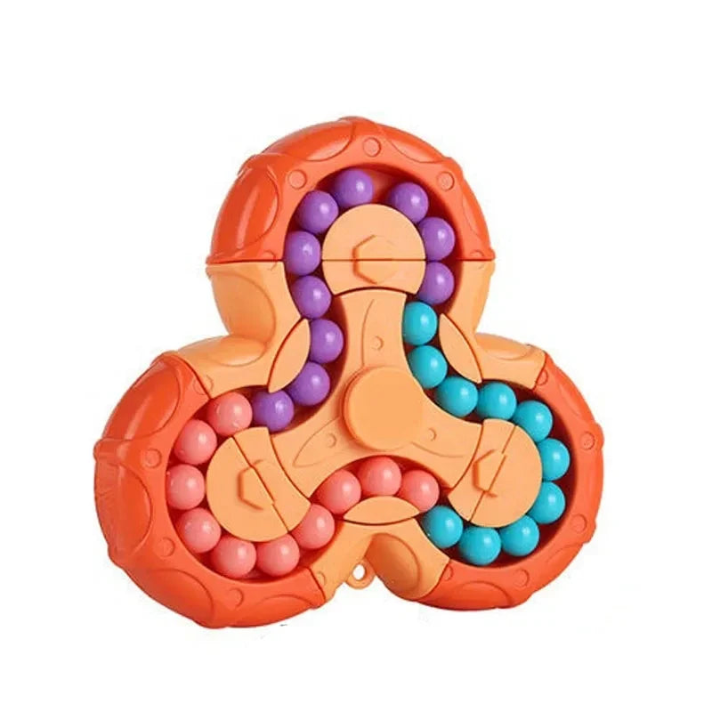 Six-Sided Rotation Finger Bean, Intelligence Gyro Antistress Fingertip Cube, Learning Educational Magic Disk for Kids
