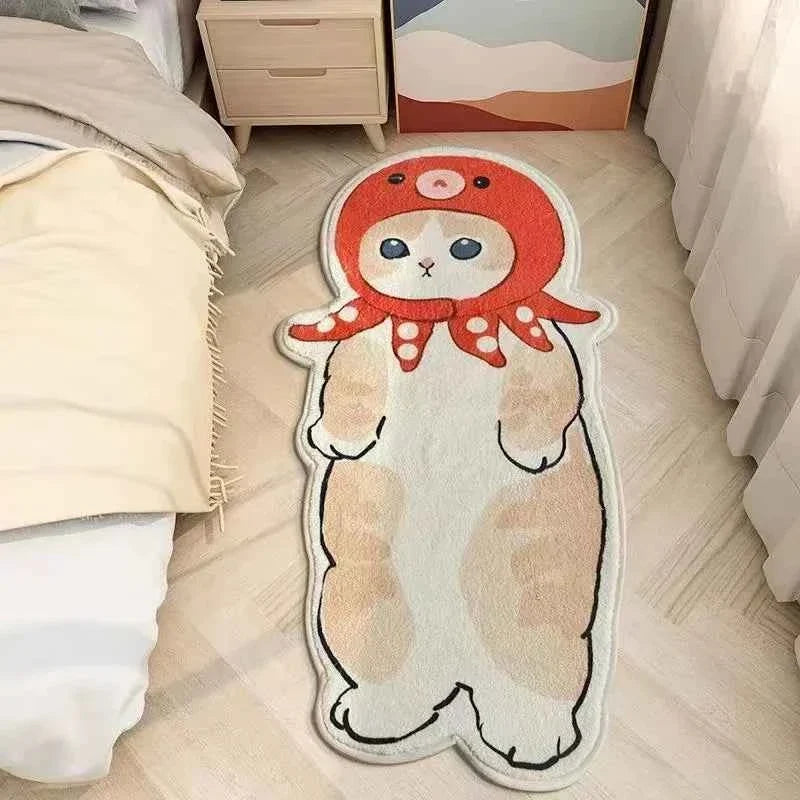 Cartoon Cat Carpet Plush Warm Bedside Blanket Cute Girlish