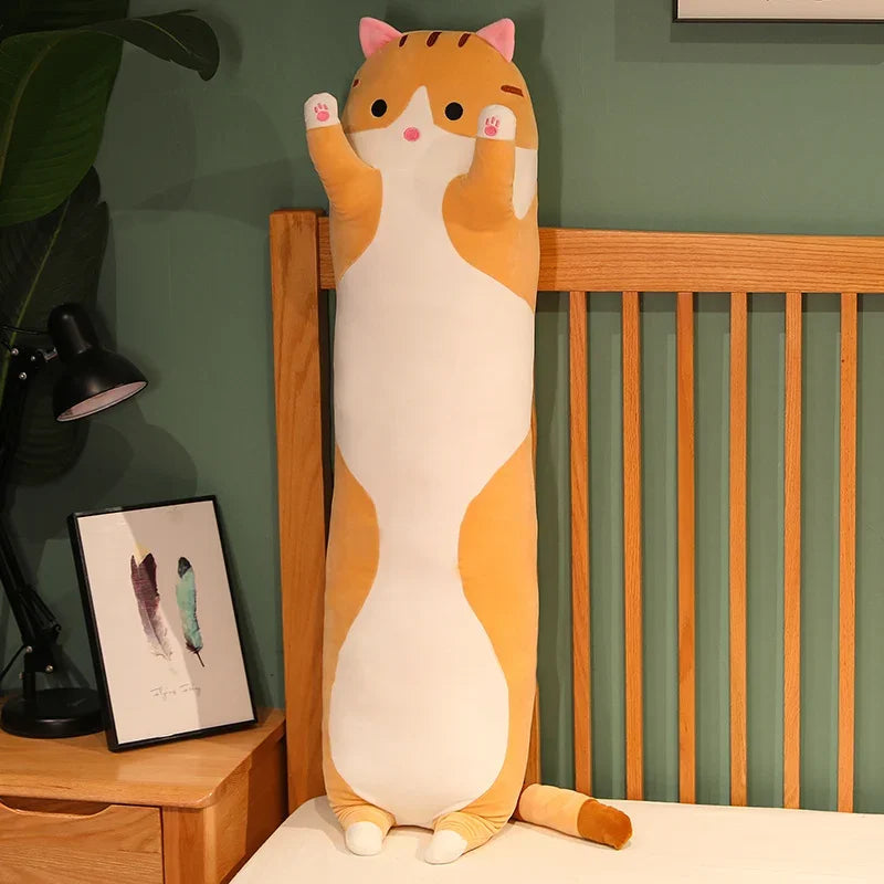Cat Plush Toy Pillow 50cm (19.5 Inches) – Pink Brown Grey