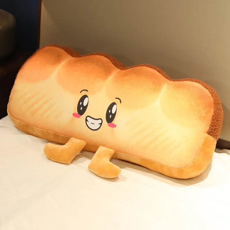 Cute Toast Bread Plush Pillow – Kawaii Soft Food Stuffed Cushion