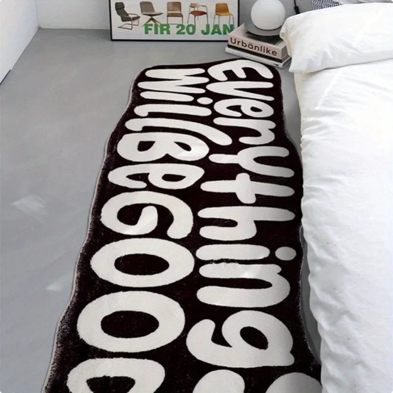 VIKAMA Everything Will Be Good Carpet Encouragement Carpet Living Room Carpet Rug For Bedroom    Bedside Floor Mat Doormat Home