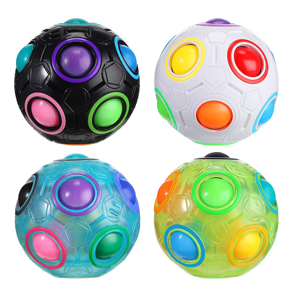 Rainbow Ball Puzzle Magic Cube – Luminous 3D Fidget Toy for Kids and Adults