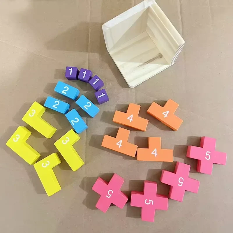 3D Cube Puzzle Luban, Interlocking Creative Educational Wooden Toy, Brain IQ Mind Game, Early Learning Gift for Children, Letter 54T