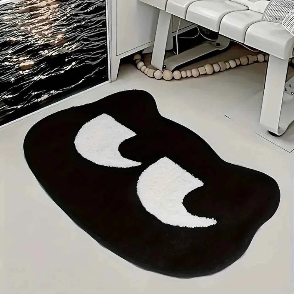 Minimalist Black Cat Carpet Soft Absorbent Non-Slip Doormat