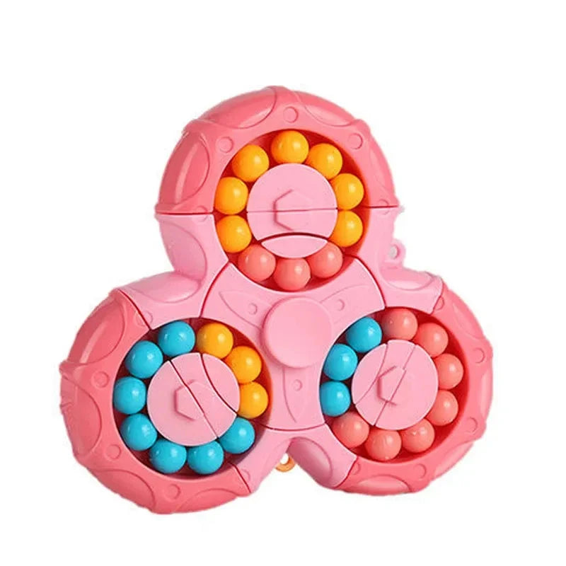 Six-Sided Rotation Finger Bean, Intelligence Gyro Antistress Fingertip Cube, Learning Educational Magic Disk for Kids