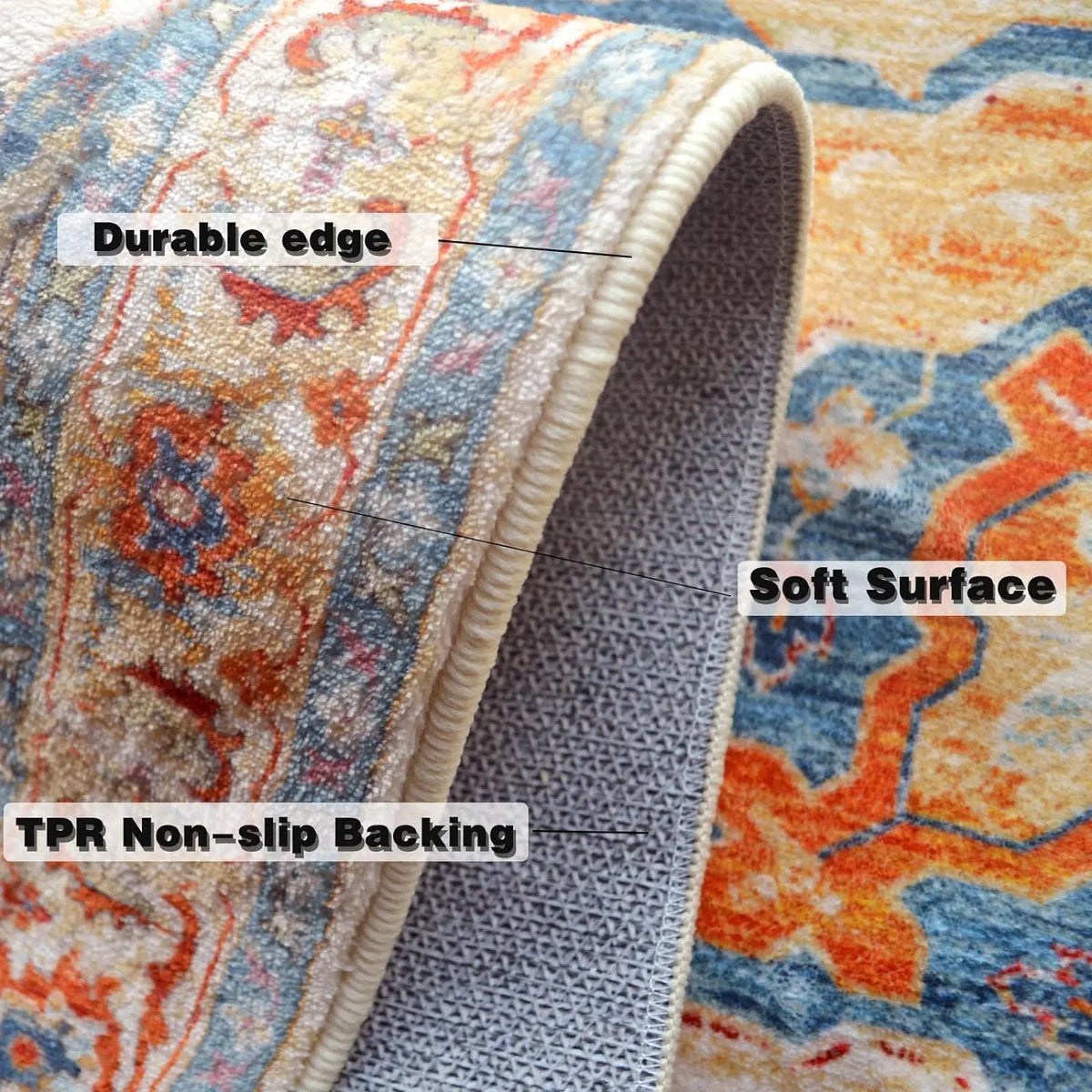 VIKAMA Cartoon Dollar Imitation Cashmere Wash Back Rug Moisture-Proof Foldable Bathroom Floor Mat Bedroom Carpet Home Decoration