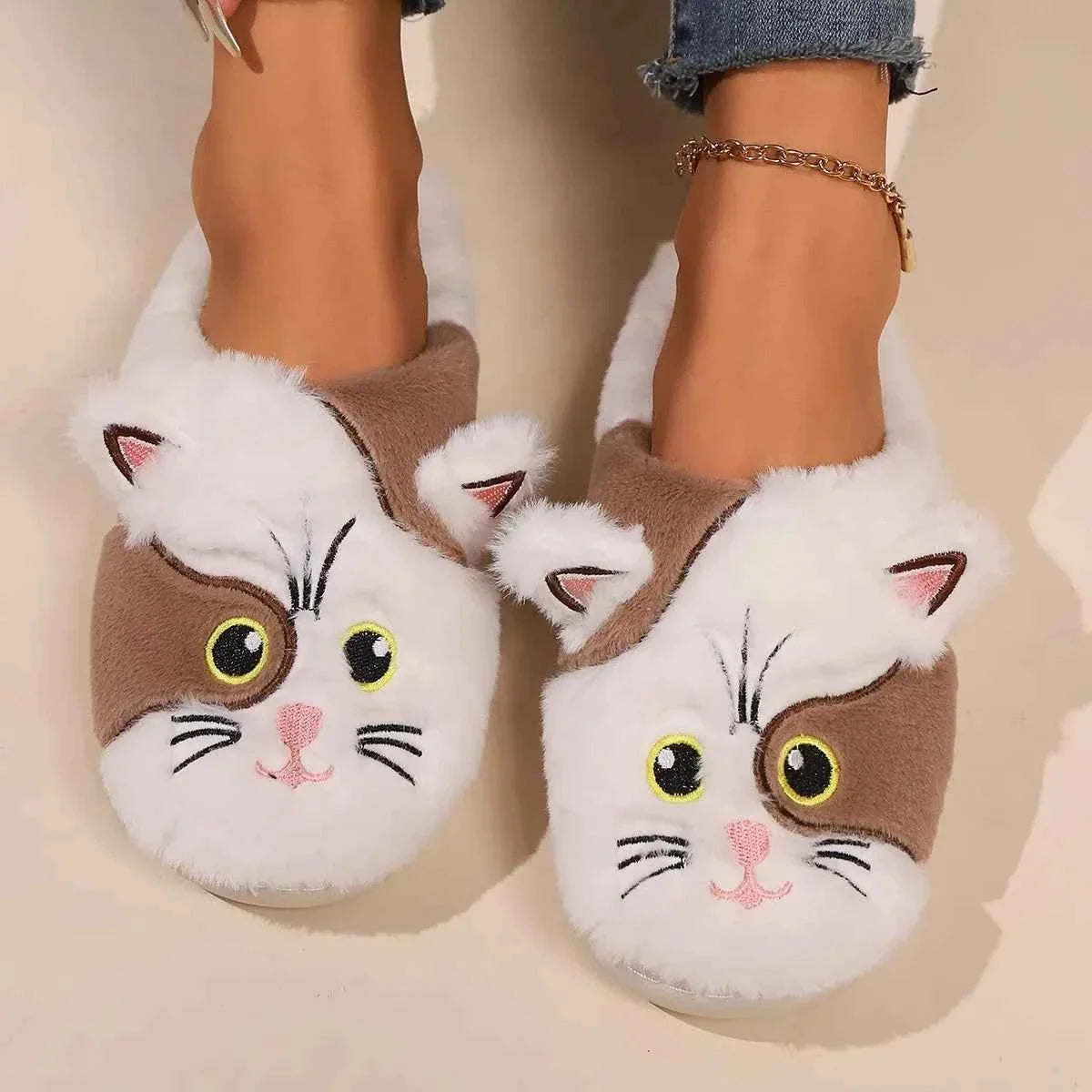 Ladies' Slippers Cute Cat Slippers New Autumn Winter Styles