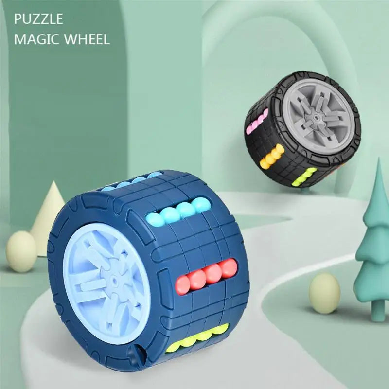 3D Cylinder Cube Toy – Magical Bean Gyro Slide Puzzle Educational Montessori Toy for Kids