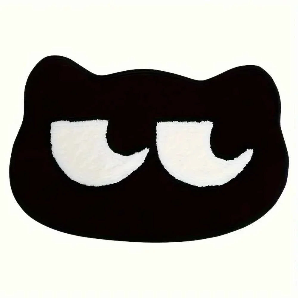 Minimalist Black Cat Carpet Soft Absorbent Non-Slip Doormat