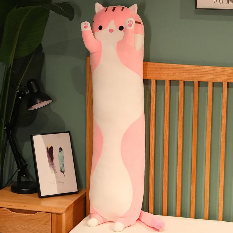 Cat Plush Toy Pillow 50cm (19.5 Inches) – Pink Brown Grey