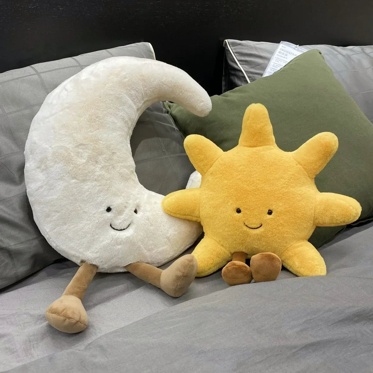 Smile Face Moon and Sun Plush Cushion Toy
