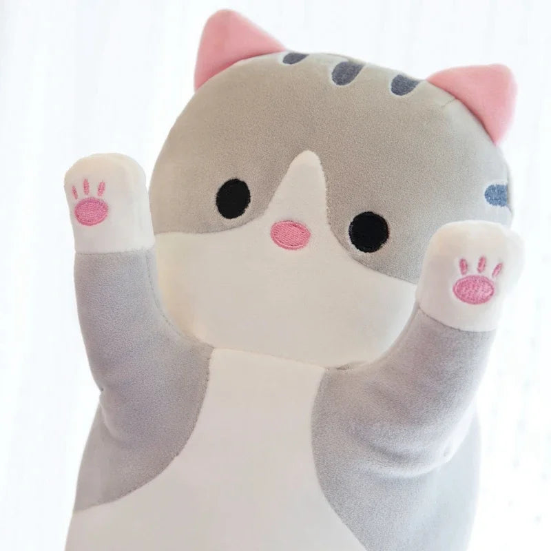 Cat Plush Toy Pillow 50cm (19.5 Inches) – Pink Brown Grey
