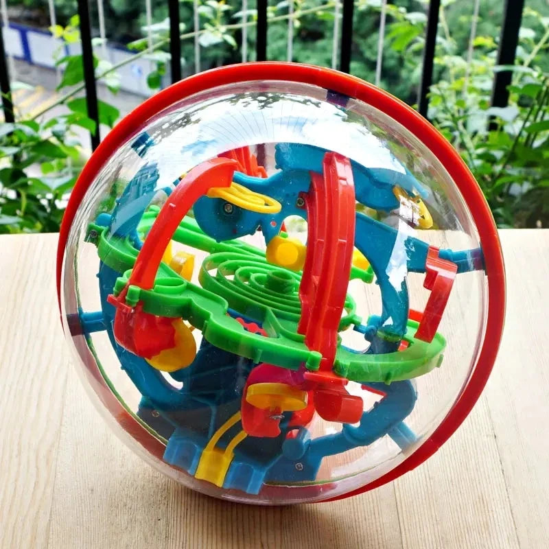 3D Maze Ball Puzzle Toy – 4.7 in (12 cm) Gravity Labyrinth Sphere, Brain-Training Maze Game for Kids & Adults