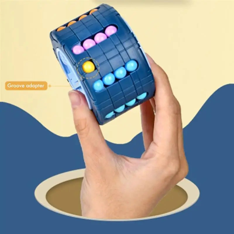 3D Cylinder Cube Toy – Magical Bean Gyro Slide Puzzle Educational Montessori Toy for Kids