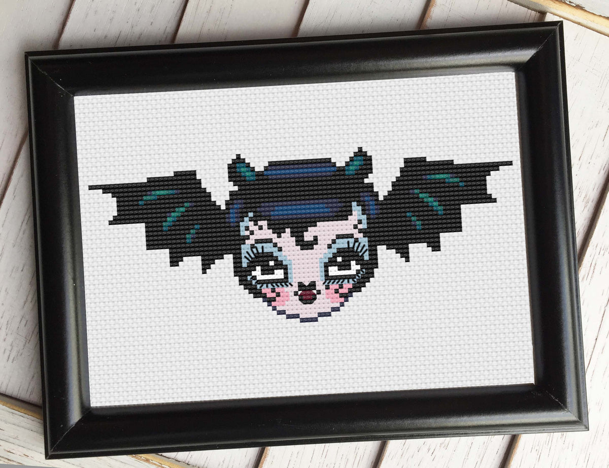 Vampire Bat Dolly by Fluff Counted Cross Stitch Kit