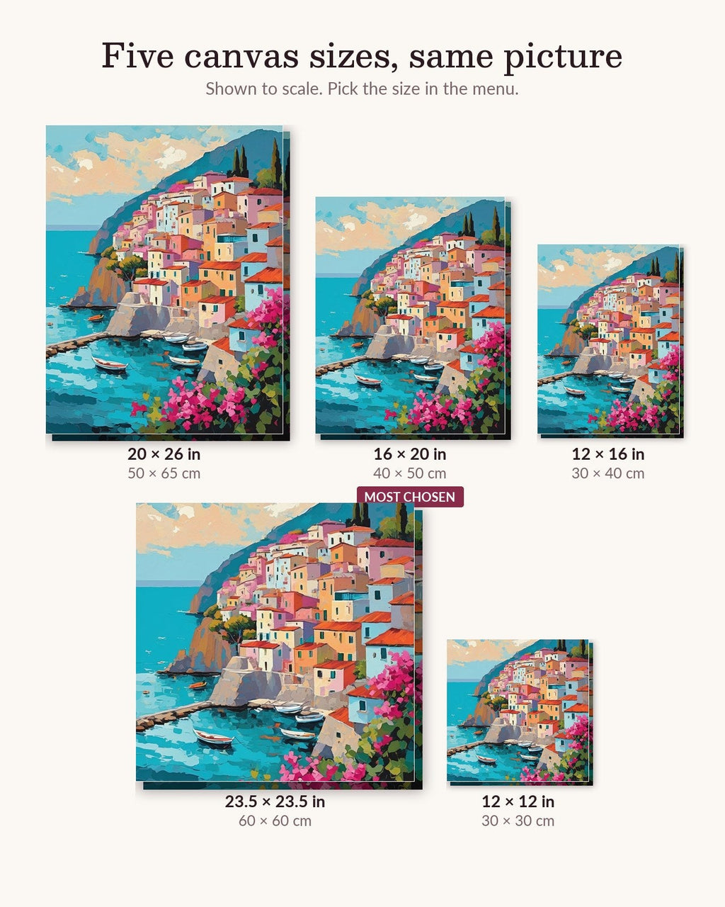 Amalfi Coast Village | Paint by Numbers Kit