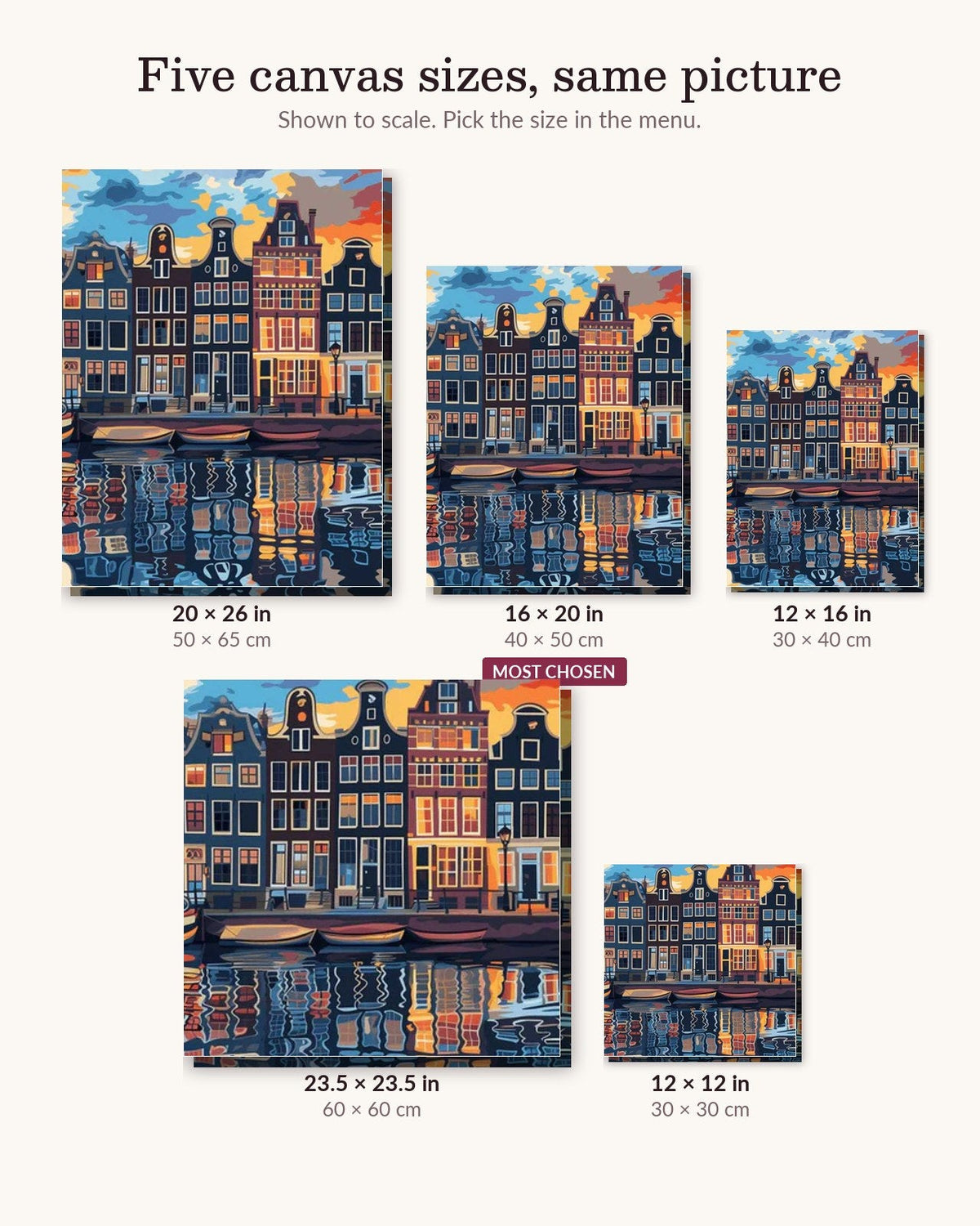 Minimalist Amsterdam | Paint by Numbers Kit for Adults