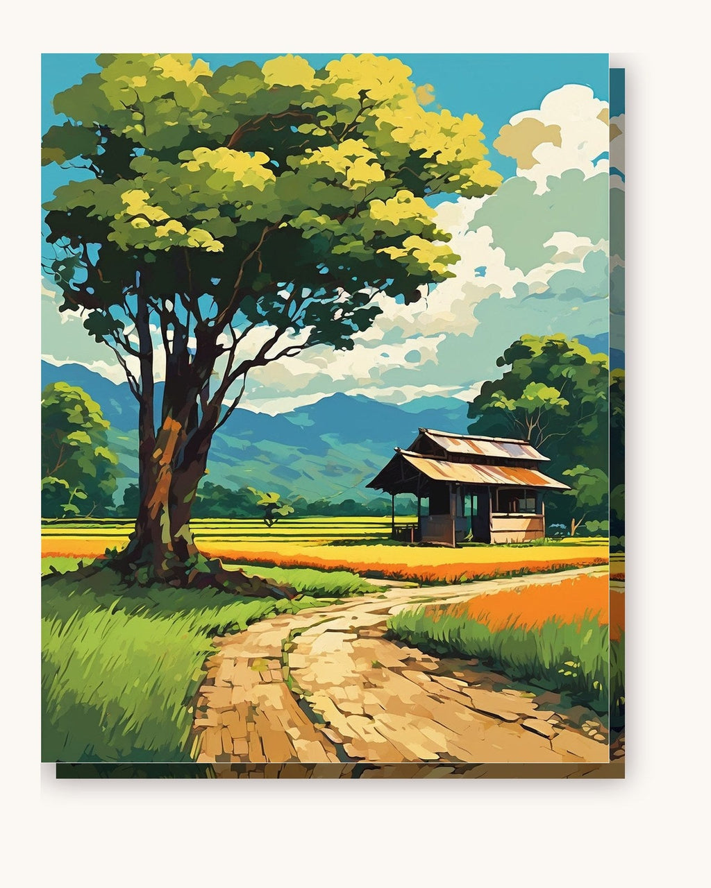 Anime Countryside Bus Stop | Paint by Numbers Kit