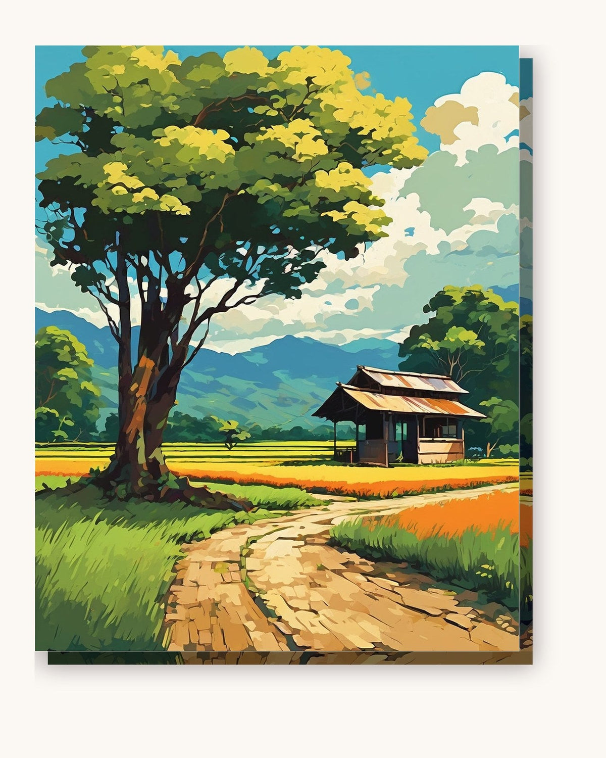 Anime Countryside Bus Stop | Paint by Numbers Kit