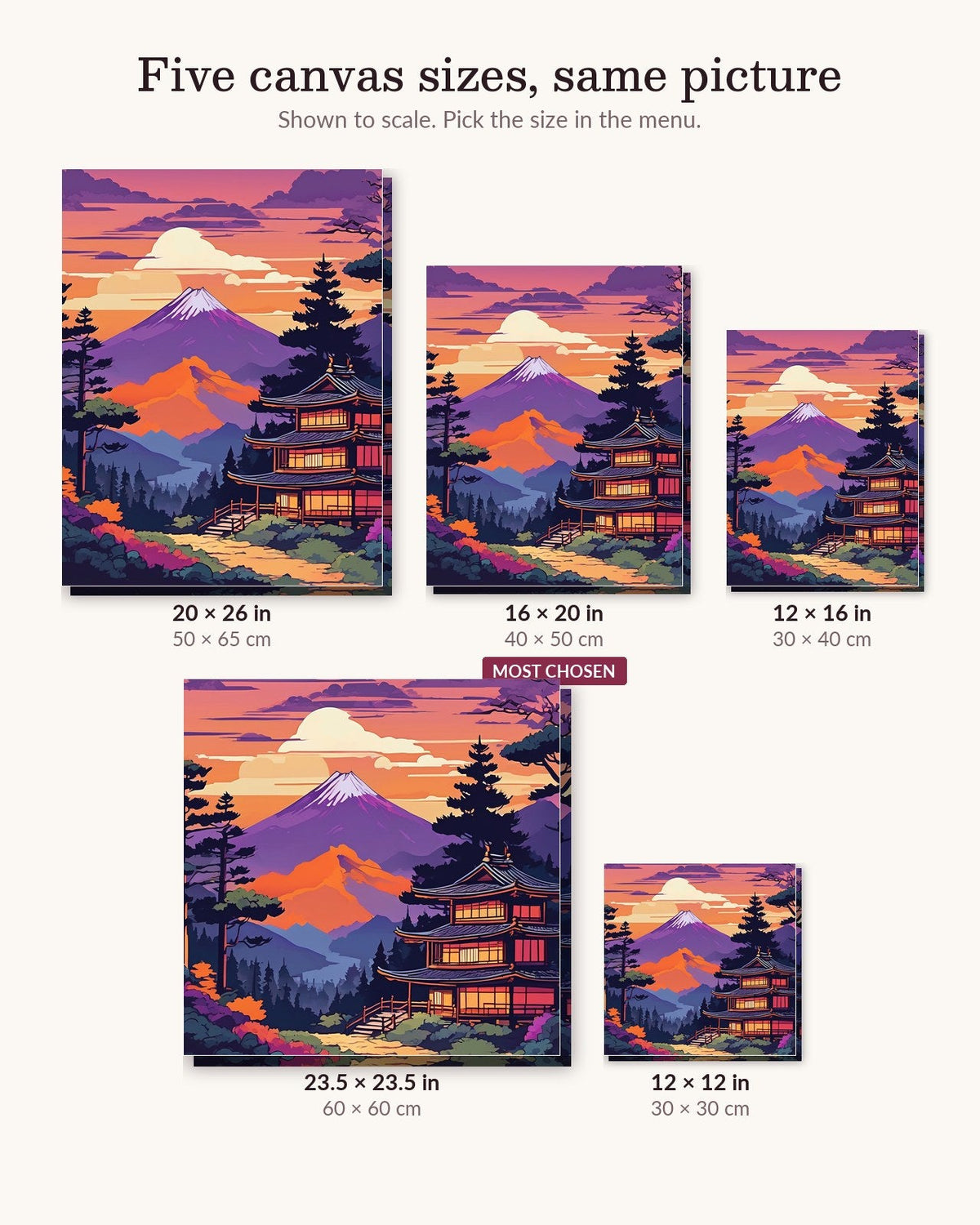 Anime Mountain Village at Dusk | Paint by Numbers Kit