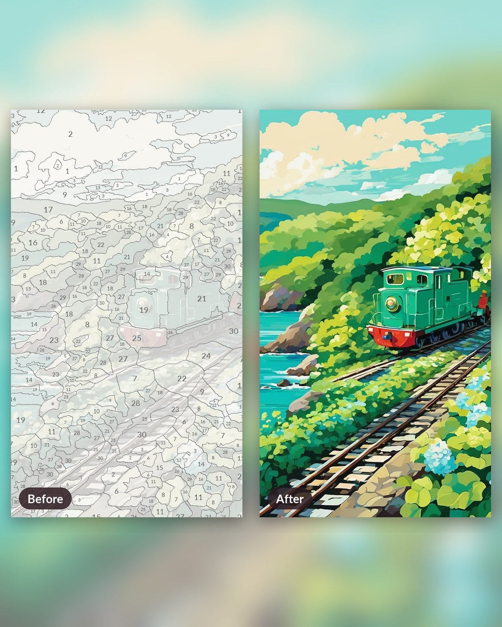 Anime Seaside Railway | Paint by Numbers Kit