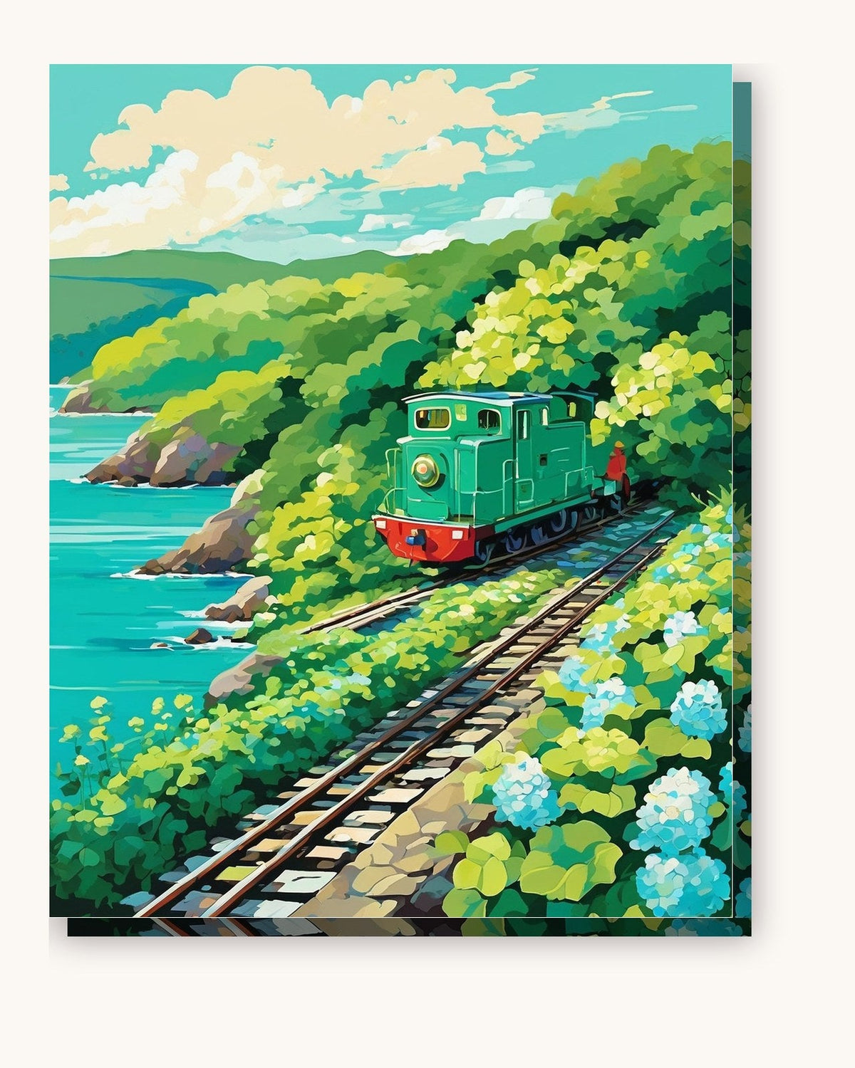 Anime Seaside Railway | Paint by Numbers Kit