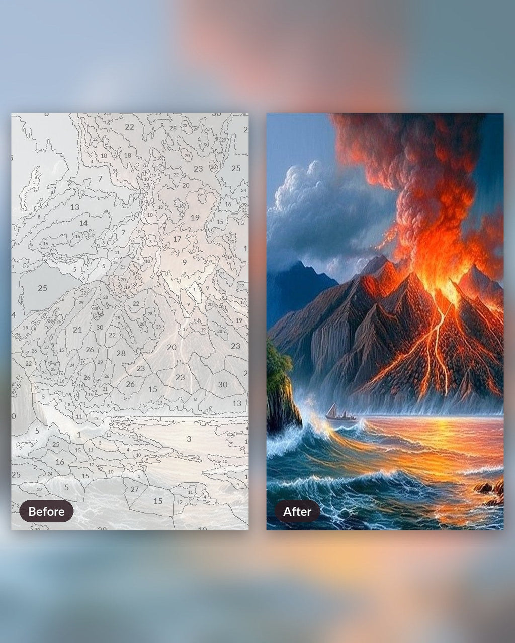 Artistic Volcano | Paint by Numbers Kit