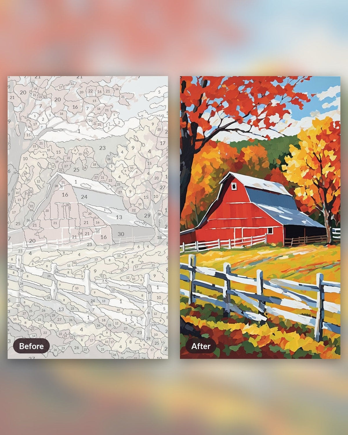 Autumn Red Barn | Paint by Numbers Kit