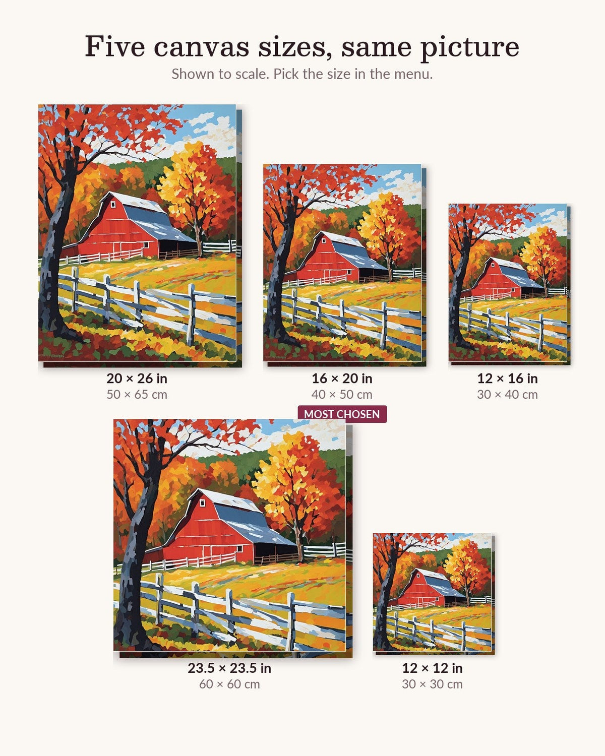 Autumn Red Barn | Paint by Numbers Kit